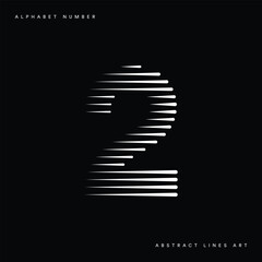Aufkleber - Number 2 with Abstract Lines Pattern