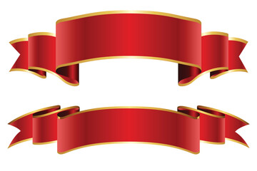 Wall Mural - flat vector ribbons banners set isolated on white background.