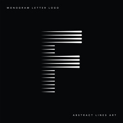 Aufkleber - Letter F Logo with Abstract Line Pattern
