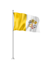 Vatican City Flag Isolated On White