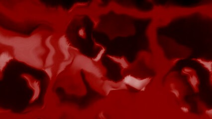 Poster - Red and yellow blots on which the light falls. Motion. Huge spots of paint that shine and play with light made in 3d format.