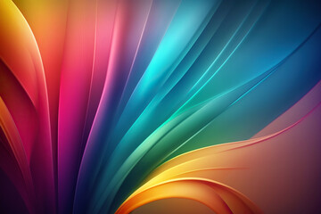 Wall Mural - Abstract rainbow background for design or presentation created with generative AI technology