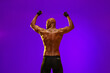© Kostiantyn - Back view of naked torso of muscular man on studio background. Strength and motivation
