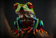 Red Eyed Tree Frog. Generative AI