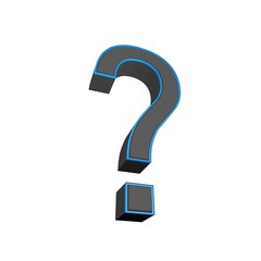 Poster - 3d question mark on a white background.