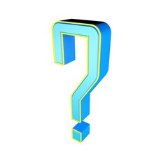 Poster - 3d question mark on a white background.