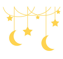 Wall Mural - ramadan islamic decoration moon and star