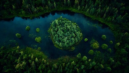 Wall Mural - Aerial view of the forest