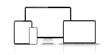 © fad82 - Device screen mockup. Smartphone, tablet, laptop and computer display with blank screen.