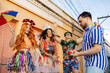 © kleberpicui - Brazilian Carnival. Group of friends celebrating carnival party