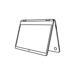 Poster - Laptop screen line art vector