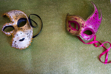 Wall Mural - mardi gras mask and beads