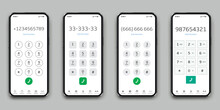 Interface Phone Keypad. Keypads With Numbers And Letters For Smartphones.