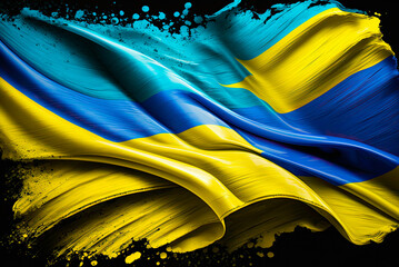 Poster - Flag of Ukraine. Ukrainian flag. Generative AI