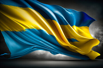 Poster - Flag of Ukraine. Ukrainian flag. Generative AI