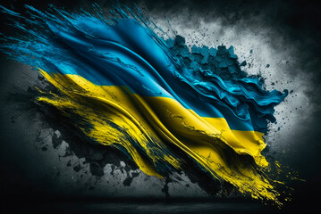 Poster - Flag of Ukraine. Ukrainian flag. Generative AI