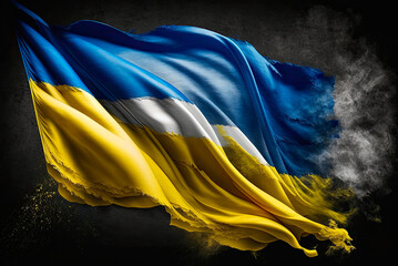 Poster - Flag of Ukraine. Ukrainian flag. Generative AI