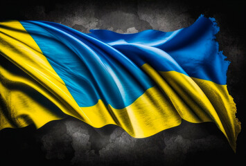 Poster - Flag of Ukraine. Ukrainian flag. Generative AI