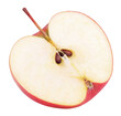 © Roman Samokhin - Ripe red apple half fruit isolated on transparent background. Half of red apple fruit with stem