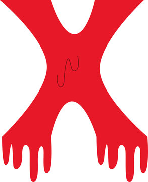 Letter X Blood Text Effect
