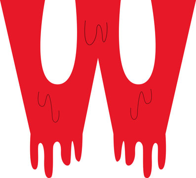 Letter W Blood Text Effect