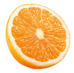 Wall Mural - Ripe half of orange citrus fruit isolated on transparent background