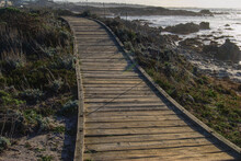 Wooden Walkway By The Ocean