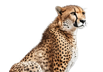 Wall Mural - cheetah on a transparent background png isolated Generative Ai