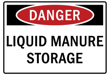 Wall Mural - Pesticide storage sign and labels liquid manure storage