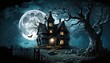 © Garrett - Haunted House with a Full Moon