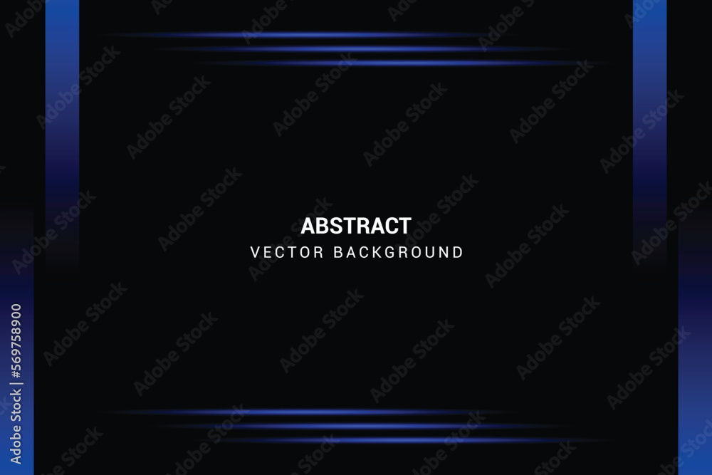 Abstract blue light effect with Black Background Template Stock Vector ...
