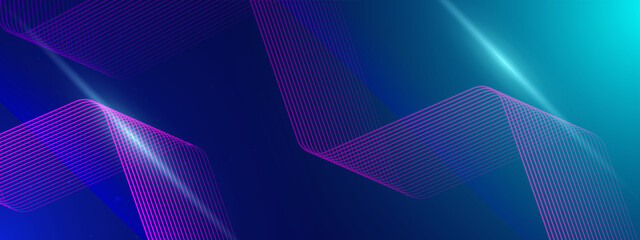 Vector Abstract futuristic circuit board and mesh line, Illustration high computer and Communication technology on blue color background. High tech digital technology, global social media concept