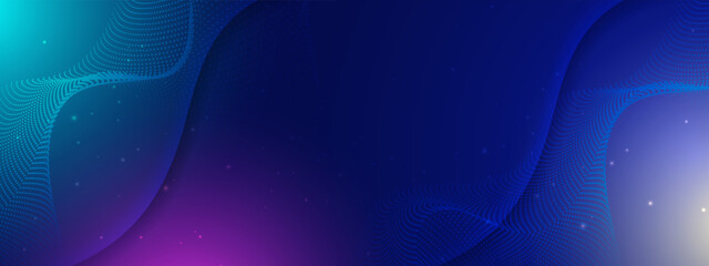 Vector Abstract futuristic circuit board and mesh line, Illustration high computer and Communication technology on blue color background. High tech digital technology, global social media concept