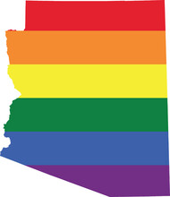 Arizona Gay Pride State Map LGBTQ - PNG Image With Transparent Background