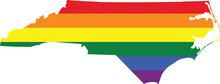 North Carolina Gay Pride Home Vector State Map [Converted]