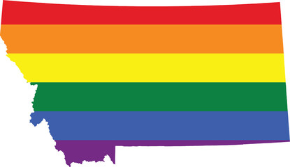 Wall Mural - montana gay pride home vector state map [Converted]