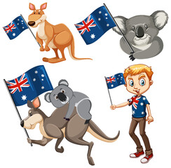 Wall Mural - australia day banners set