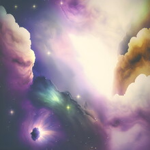 Aesthetic Swirling Galaxy Cloud Background Texture With Stars Created With Generative Ai