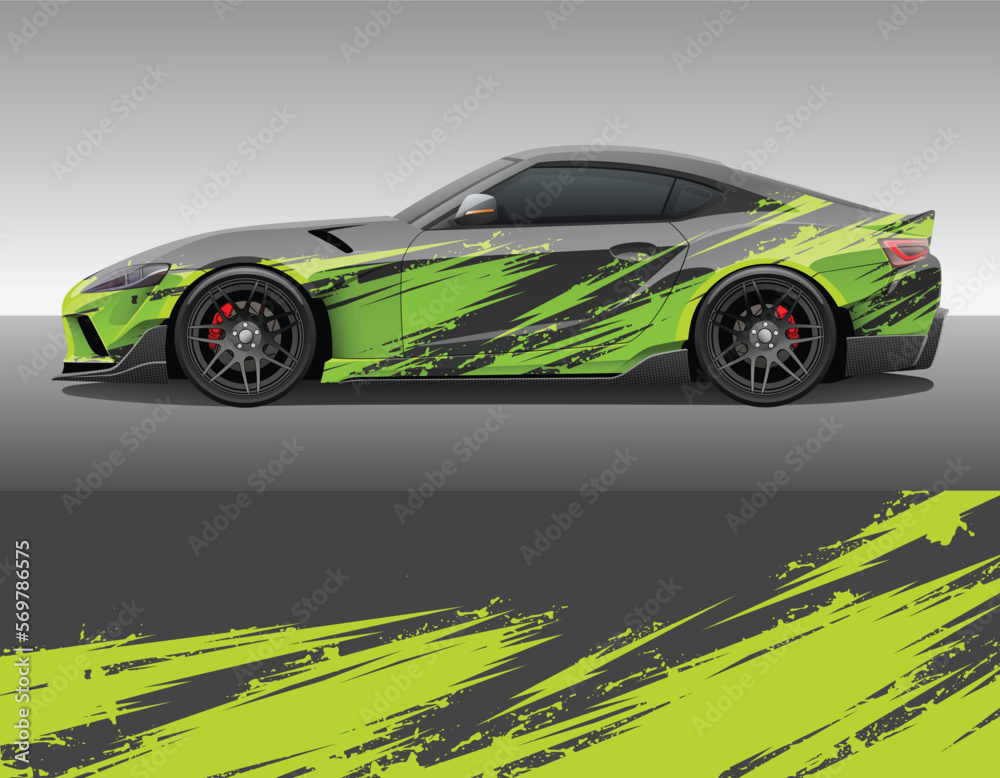 Car wrap vinyl racing decal ornament. Abstract grunge splash stripes ...