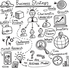 Sticker - whiteboard business strategy vector template - PNG image with transparent background