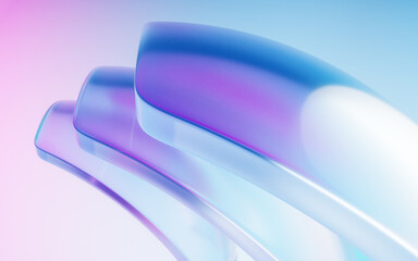 Poster - Gradient transparent geometry background, 3d rendering.