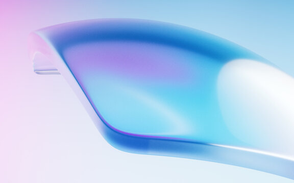 Gradient transparent geometry background, 3d rendering.
