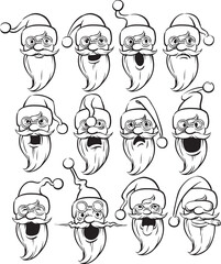 Poster - whiteboard drawing Santa Claus emoticon - PNG image with transparent background