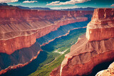 Fototapeta  - Wallpaper of massive canyon cliff landscape. Generative ai