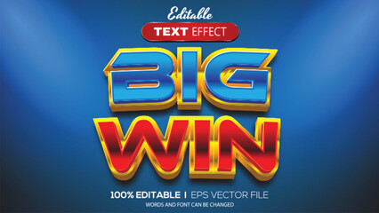 Poster - 3D editable text effect big win theme