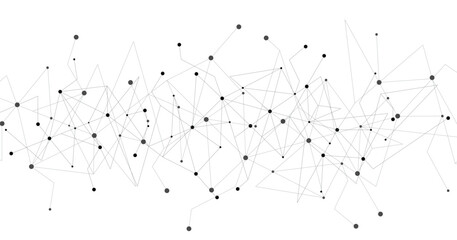 black network on white background. high-tech network technology background with dots and lines conne