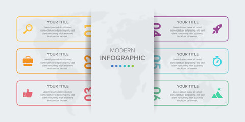 Poster - Creative concept for infographic element vector 6 options, steps, list, process. Abstract elements of graph, diagram with steps, options, parts or processes, timeline infographics, workflow or chart.