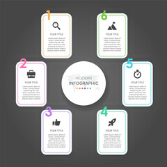 Poster - Creative concept for infographic element vector 6 options, steps, list, process. Abstract elements of graph, diagram with steps, options, parts or processes, timeline infographics, workflow or chart.