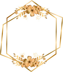 Poster - Gold wreath border frame