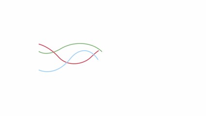 Poster - Animated spline charts. Showing changes over time. Data visualization. Flat cartoon style element 4K video footage. Color illustration on white background with alpha channel transparency for animation